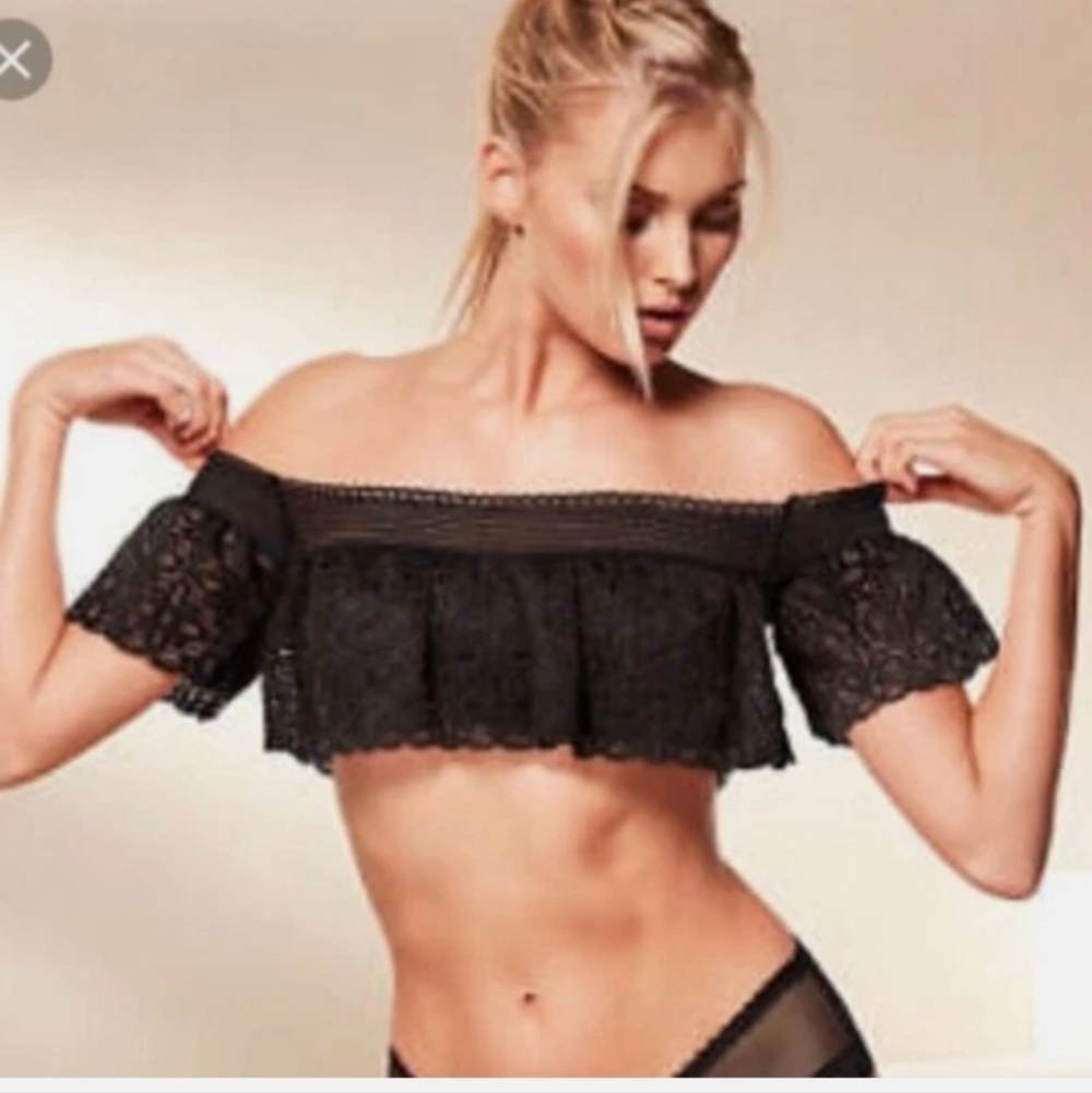 Victoria's Secret Lace Off The Shoulder Flounce Bralette Bundle Size Small - Picture 4 of 12